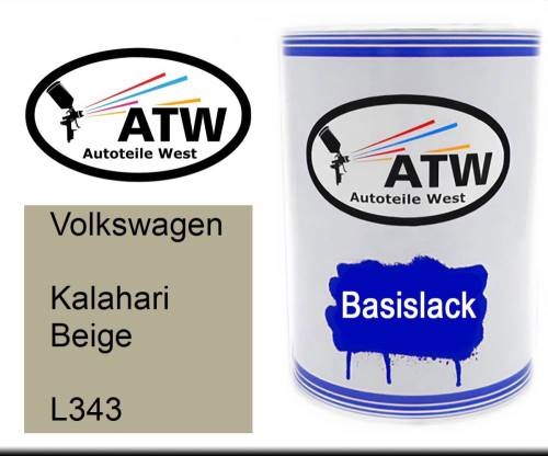 Volkswagen, Kalahari Beige, L343: 500ml Lackdose, von ATW Autoteile West.